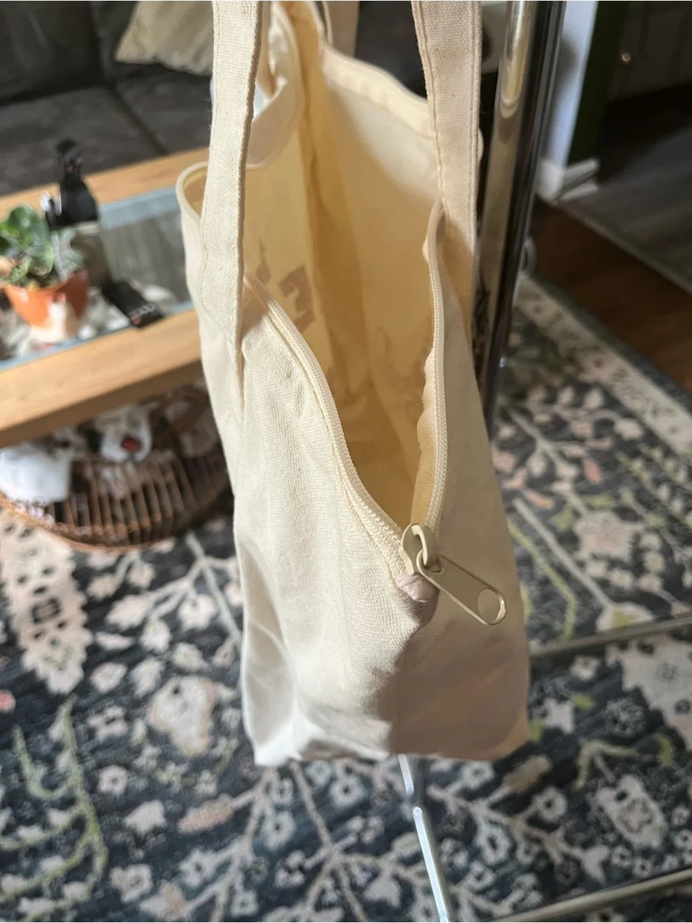 Cream Canvas Tote Bag